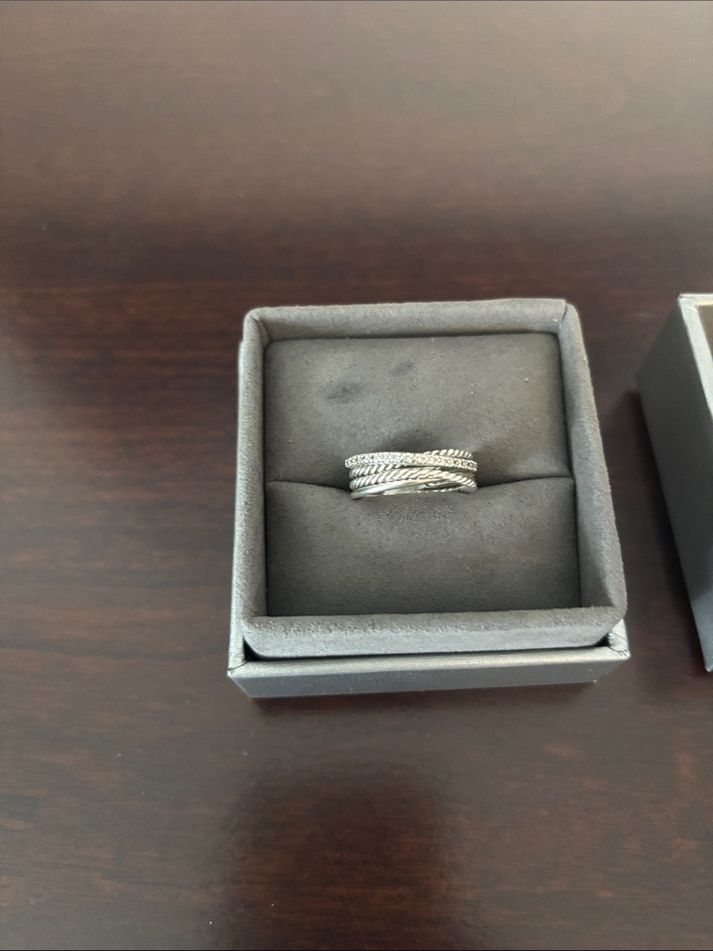David Yurman Twisted Multi-Band Ring - Silver with diamonds